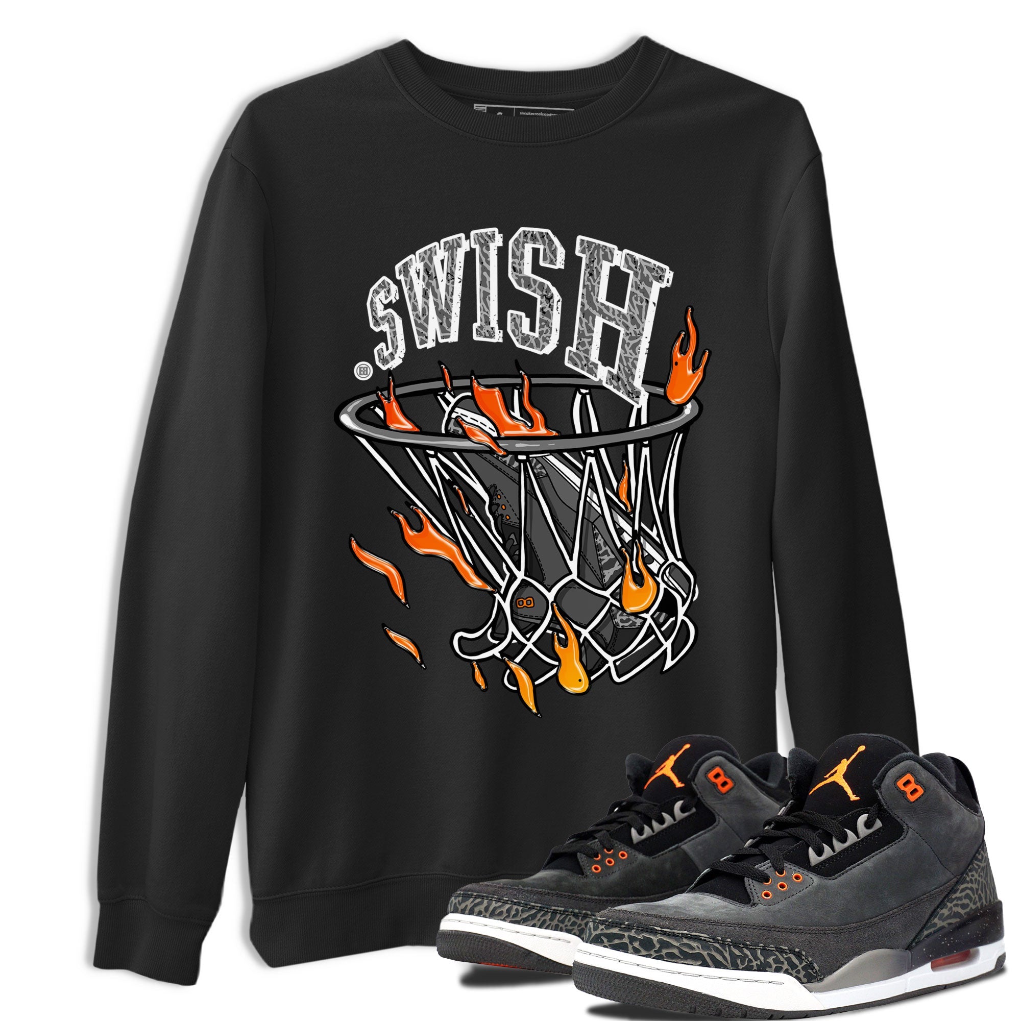 Air Jordan 3 Retro Fear shirt to match jordans Basketball Hoop sneaker tees Air Jordan 3 Fear SNRT Sneaker Release Tees Unisex Black 1 T-Shirt