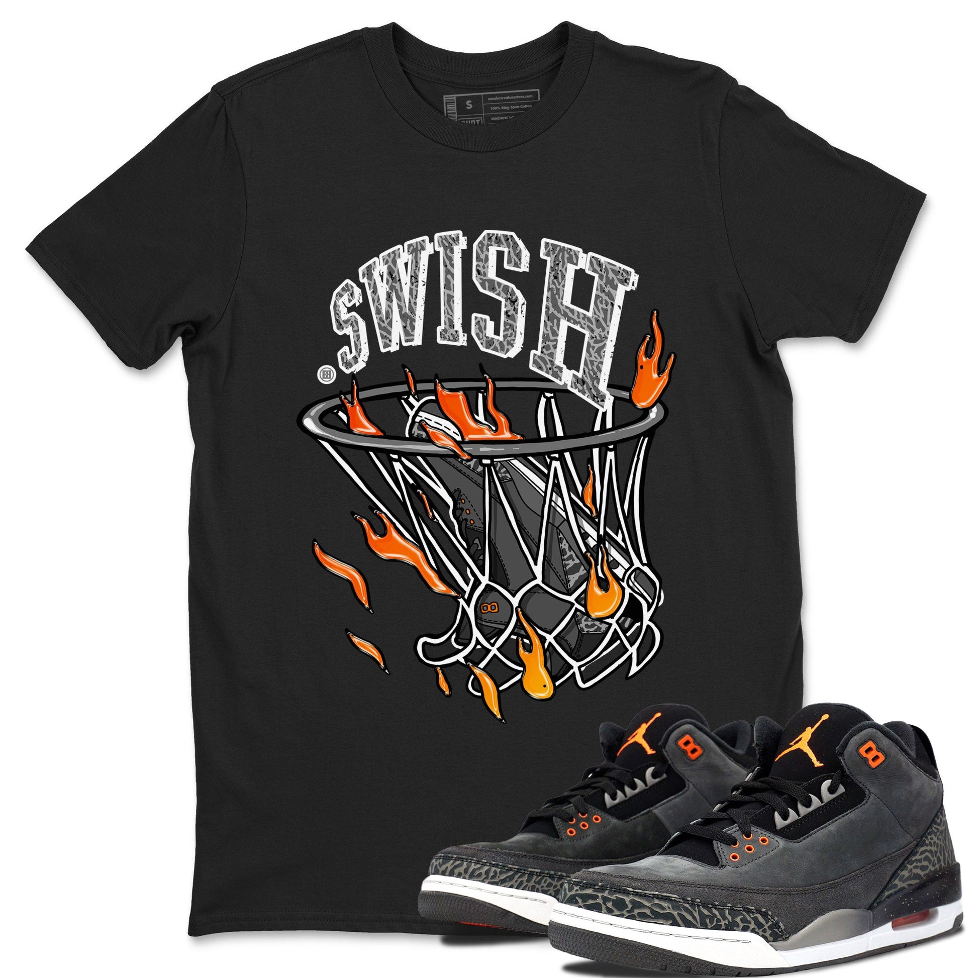 Air Jordan 3 Retro Fear shirt to match jordans Basketball Hoop sneaker tees Air Jordan 3 Fear SNRT Sneaker Release Tees Unisex Black 1 T-Shirt
