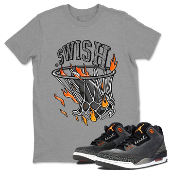 Air Jordan 3 Retro Fear shirt to match jordans Basketball Hoop sneaker tees Air Jordan 3 Fear SNRT Sneaker Release Tees Unisex Heather Grey 1 T-Shirt