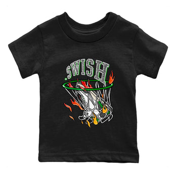 Air Jordan 3 Lucky Green Sneaker Match Tees Basketball Hoop Sneaker Tees 3s Lucky Green Tees Kids Shirts Black 2