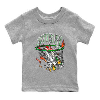 Air Jordan 3 Lucky Green Sneaker Match Tees Basketball Hoop Sneaker Tees 3s Lucky Green Tees Kids Shirts Heather Grey 2