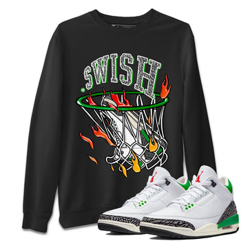 Air Jordan 3 Lucky Green Sneaker Match Tees Basketball Hoop Sneaker Tees 3s Lucky Green Tees Unisex Shirts Black 1