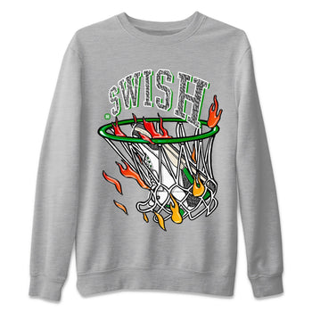 Air Jordan 3 Lucky Green Sneaker Match Tees Basketball Hoop Sneaker Tees 3s Lucky Green Tees Unisex Shirts Heather Grey 2