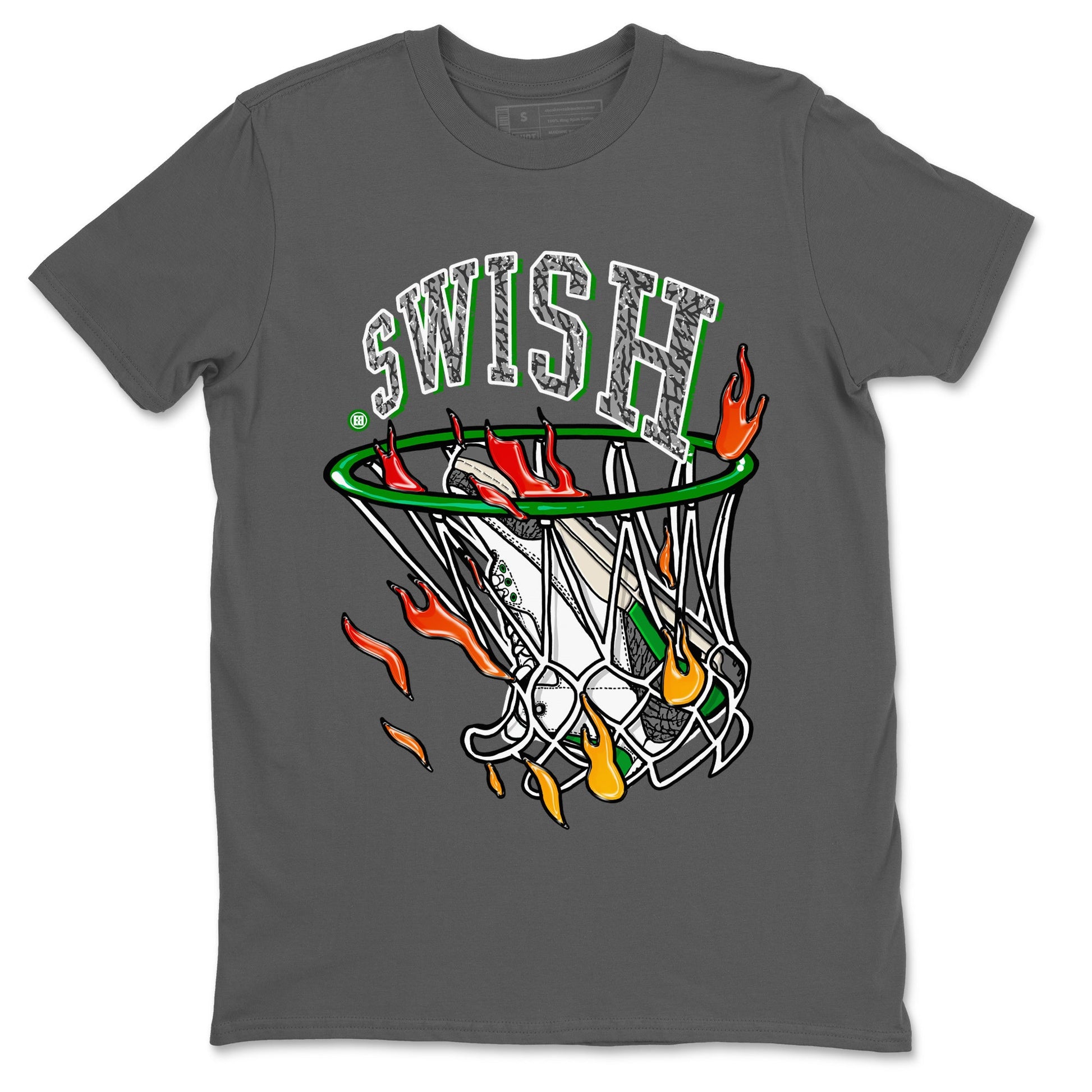 Air Jordan 3 Lucky Green Sneaker Match Tees Basketball Hoop Sneaker Tees 3s Lucky Green Tees Unisex Shirts Cool Grey 2