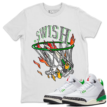 Air Jordan 3 Lucky Green Sneaker Match Tees Basketball Hoop Sneaker Tees 3s Lucky Green Tees Unisex Shirts White 1