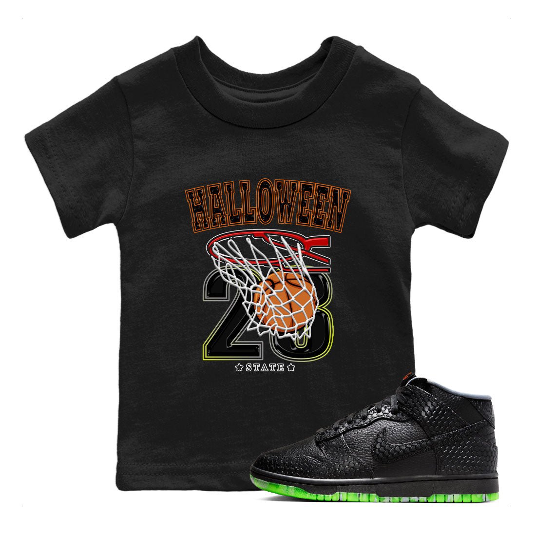 Nike Dunk Mid Premium shirt to match jordans Basketball sneaker tees Nike Dunk Mid Halloween SNRT Sneaker Tees Sneaker Matching Clothing Brand Baby Toddler Black 1 T-Shirt