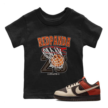 Nike Low Dunk Red Panda shirt to match jordans Basketball sneaker tees Nike Dunk Red Panda SNRT Sneaker Tees Baby Toddler Black 1 T-Shirt