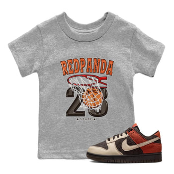 Nike Low Dunk Red Panda shirt to match jordans Basketball sneaker tees Nike Dunk Red Panda SNRT Sneaker Tees Baby Toddler Heather Grey 1 T-Shirt