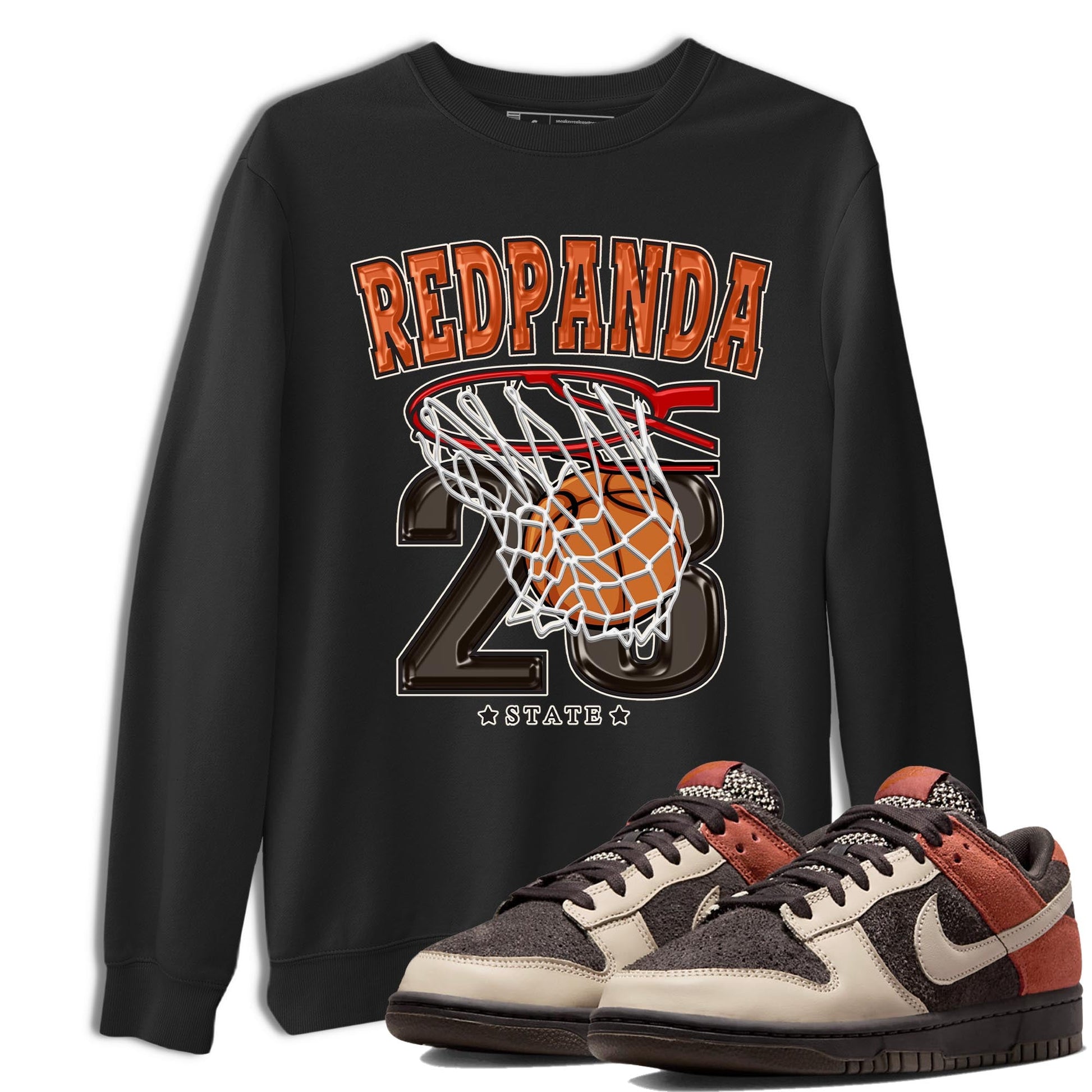 Nike Low Dunk Red Panda shirt to match jordans Basketball sneaker tees Nike Dunk Red Panda SNRT Sneaker Tees Unisex Streetwear Clothing Black 1 T-Shirt