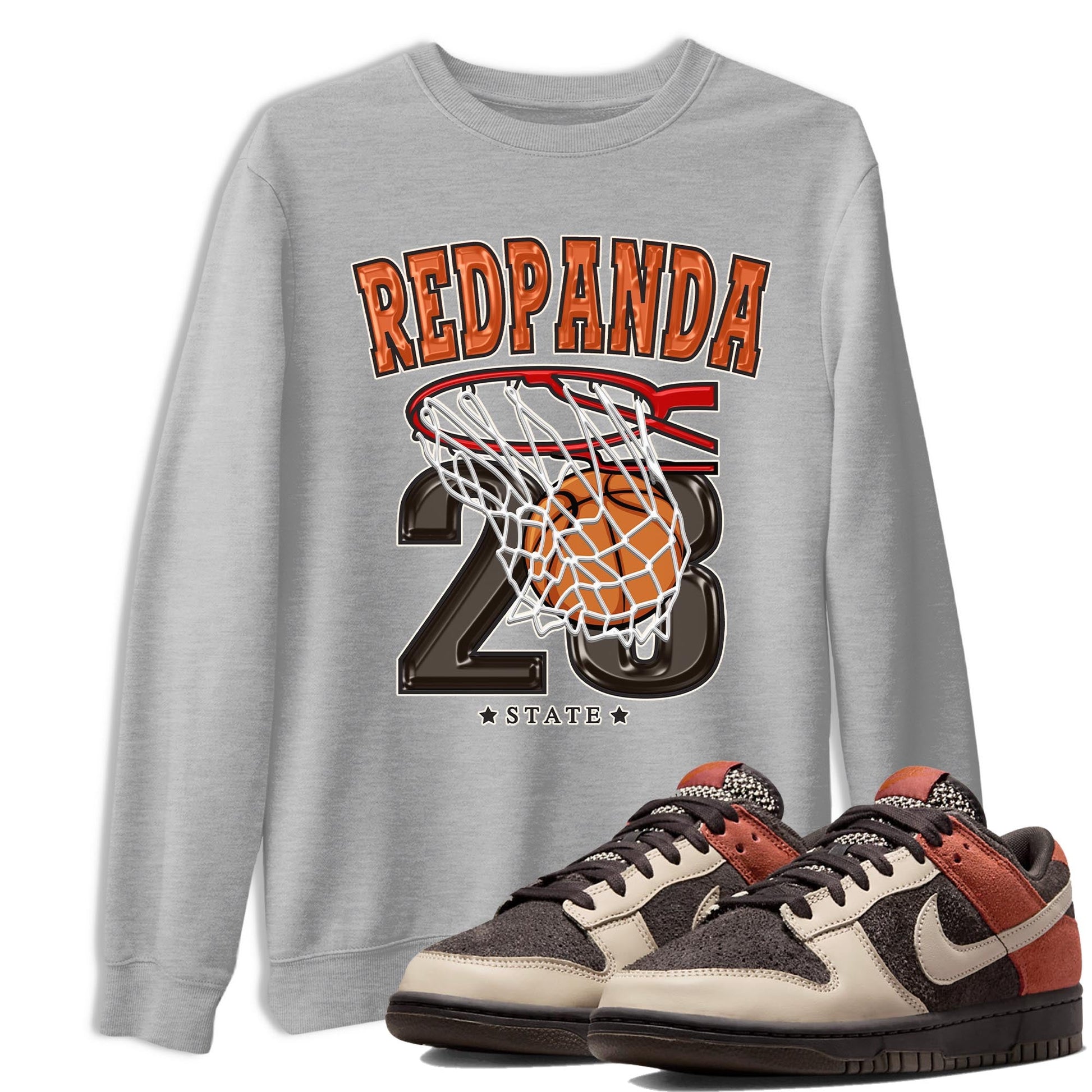 Nike Low Dunk Red Panda shirt to match jordans Basketball sneaker tees Nike Dunk Red Panda SNRT Sneaker Tees Unisex Streetwear Clothing Heather Grey 1 T-Shirt