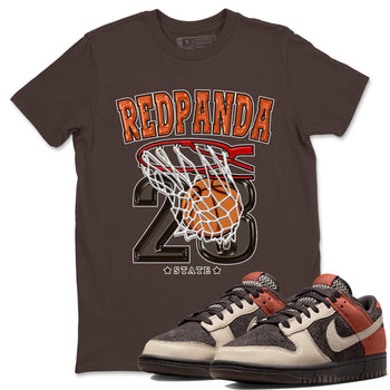 Nike Low Dunk Red Panda shirt to match jordans Basketball sneaker tees Nike Dunk Red Panda SNRT Sneaker Tees Unisex Streetwear Clothing Dark Chocolate 1 T-Shirt