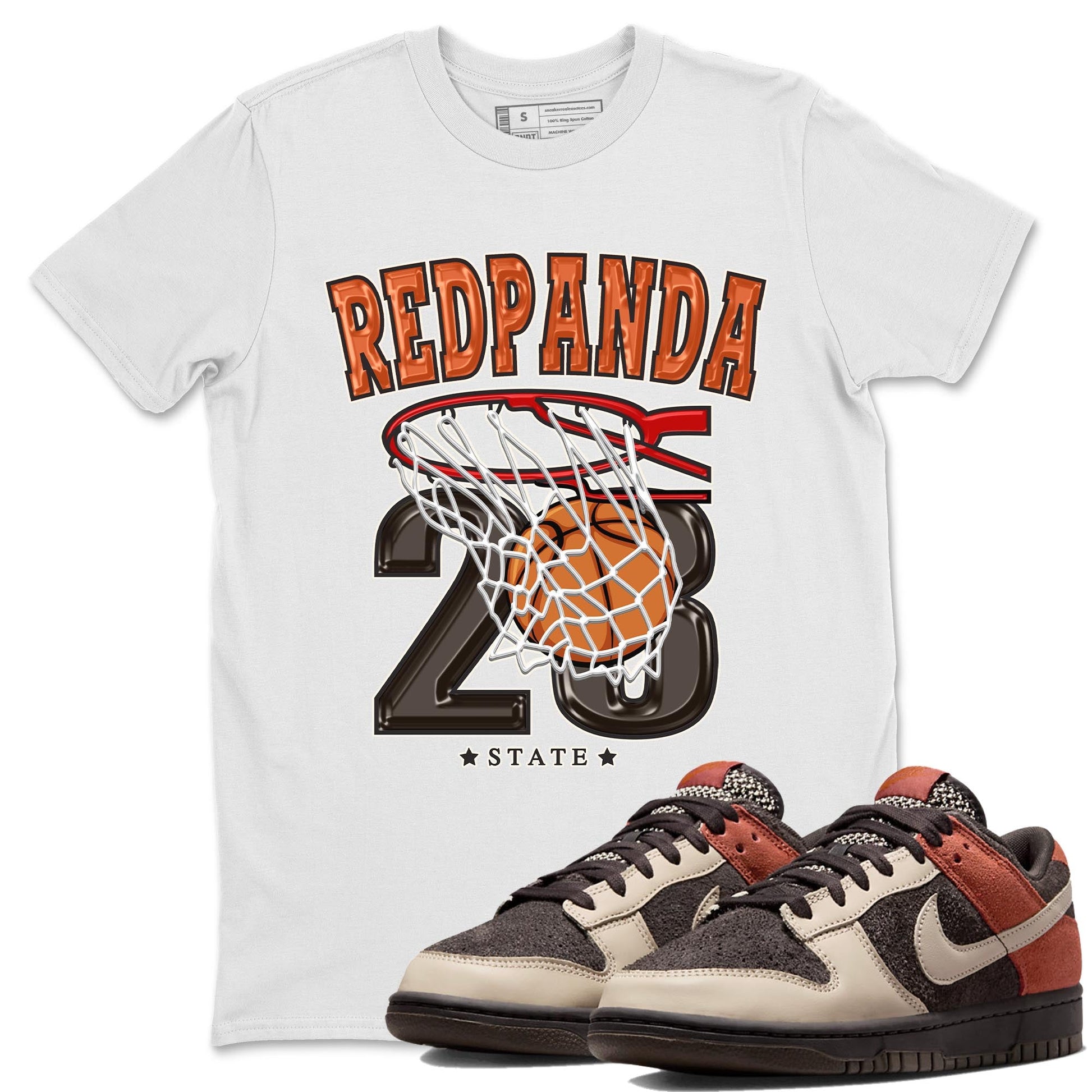 Nike Low Dunk Red Panda shirt to match jordans Basketball sneaker tees Nike Dunk Red Panda SNRT Sneaker Tees Unisex Streetwear Clothing White 1 T-Shirt