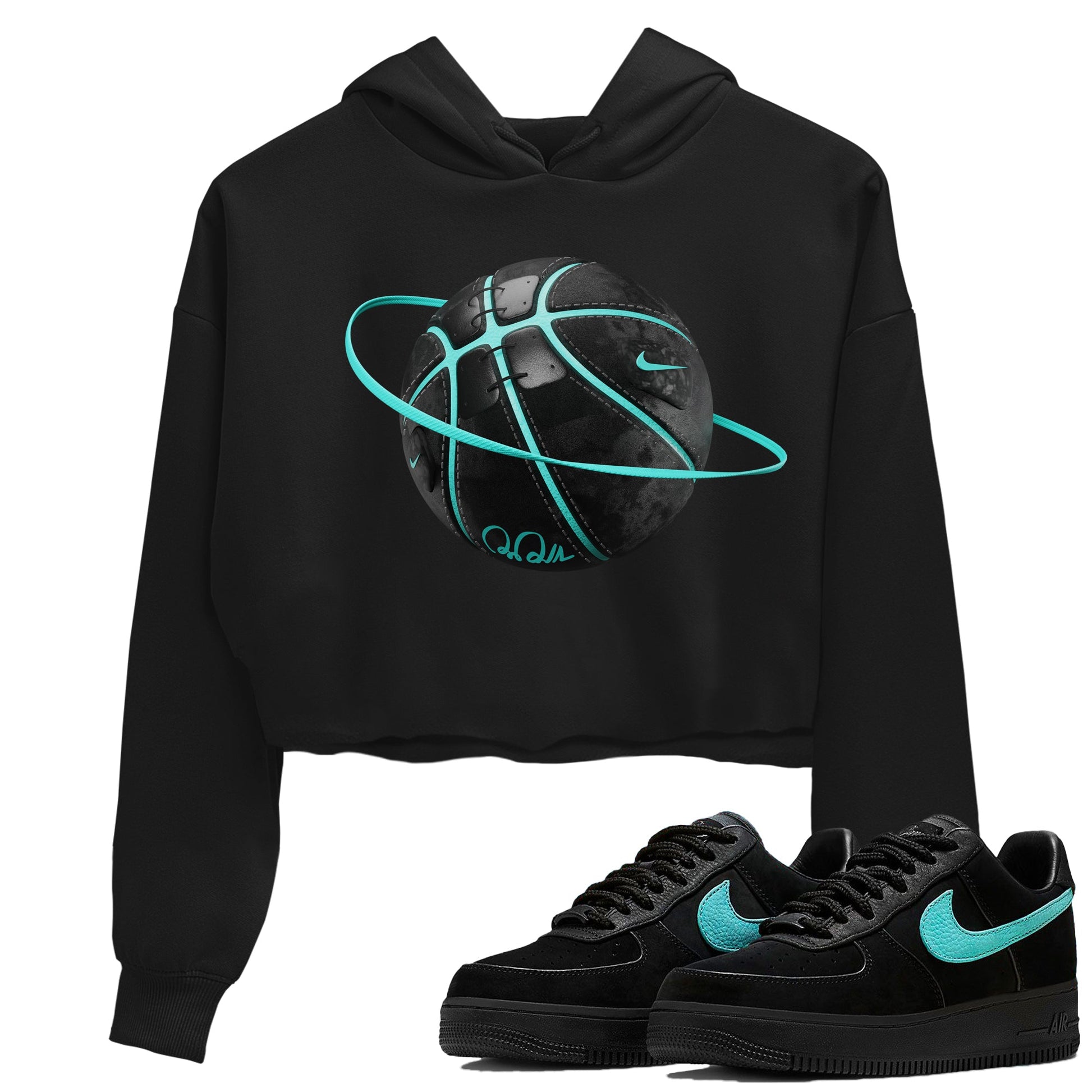 Air Force 1 Tiffany Sneaker Match Tees Basketball planet Sneaker Tees Nike Tiffany AF1Sneaker Release Tees Women's Shirts Black 1