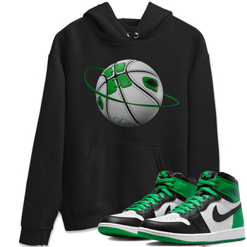 Air Jordan 1 Celtics Sneaker Match Tees Basketball Planet Sneaker Tees AJ1 High OG Lucky Green Sneaker Release Tees Unisex Shirts Black 1
