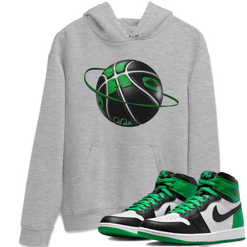 Air Jordan 1 Celtics Sneaker Match Tees Basketball Planet Sneaker Tees AJ1 High OG Lucky Green Sneaker Release Tees Unisex Shirts Heather Grey 1