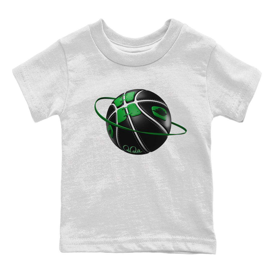 Air Jordan 1 Celtics Sneaker Match Tees Basketball Planet Sneaker Tees AJ1 High OG Lucky Green Sneaker Release Tees Kids Shirts White 2