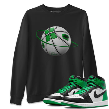 Air Jordan 1 Celtics Sneaker Match Tees Basketball Planet Sneaker Tees AJ1 High OG Lucky Green Sneaker Release Tees Unisex Shirts Black 1