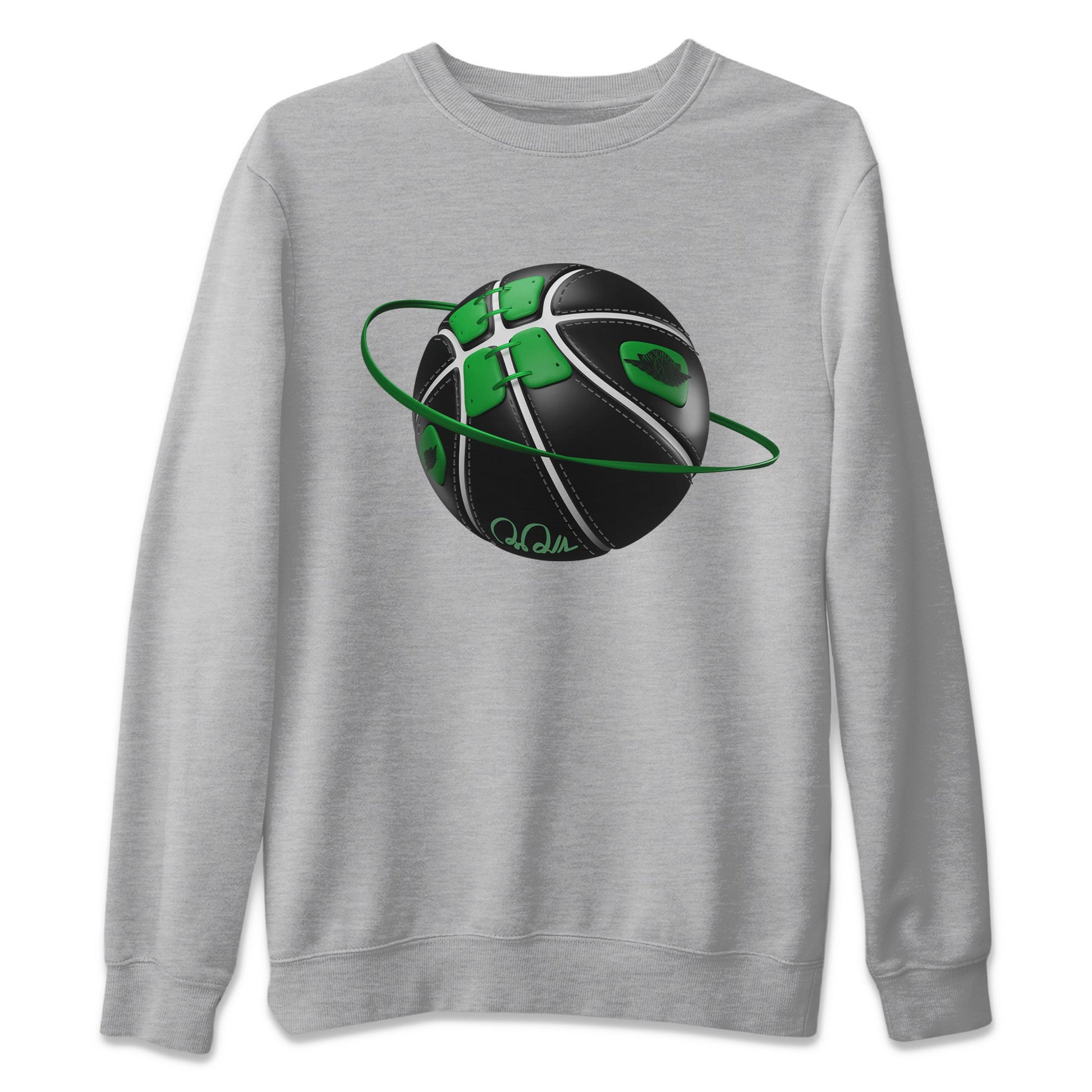 Air Jordan 1 Celtics Sneaker Match Tees Basketball Planet Sneaker Tees AJ1 High OG Lucky Green Sneaker Release Tees Unisex Shirts Heather Grey 2