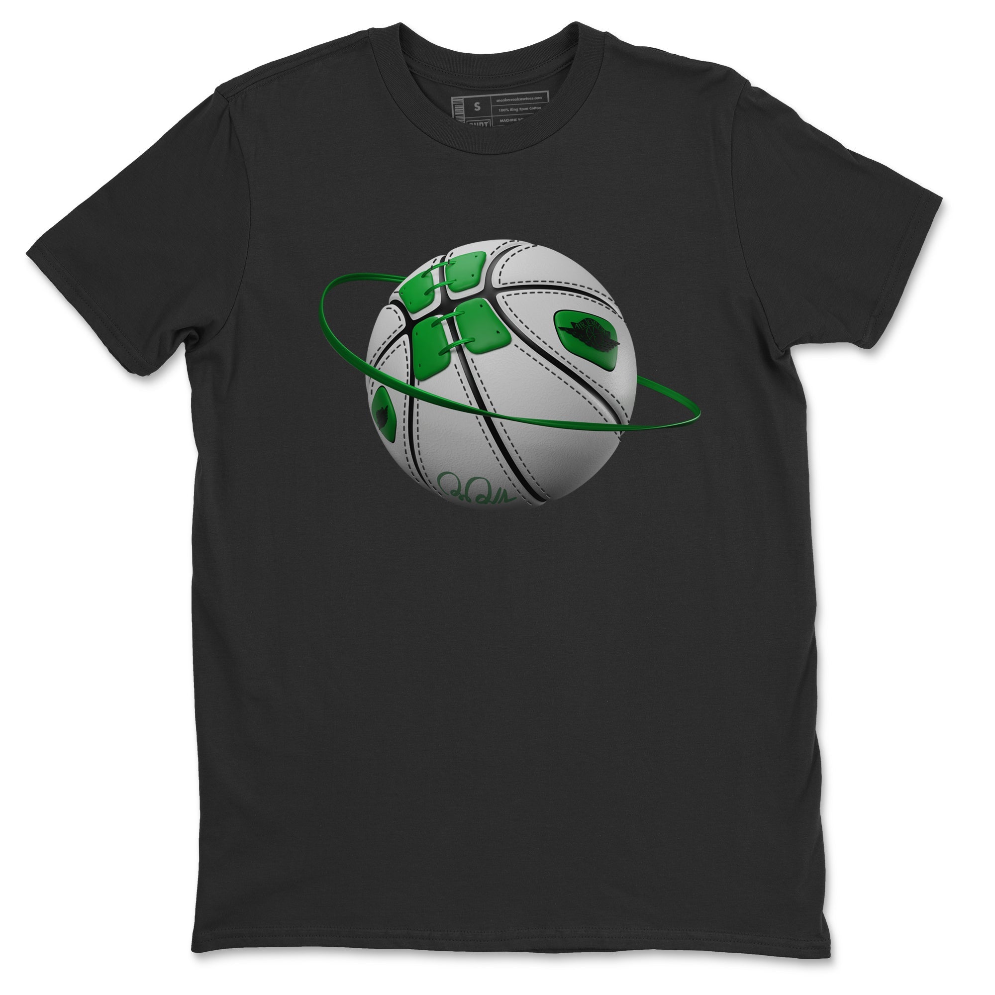 Air Jordan 1 Celtics Sneaker Match Tees Basketball Planet Sneaker Tees AJ1 High OG Lucky Green Sneaker Release Tees Unisex Shirts Black 2