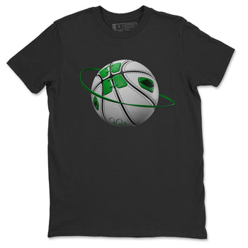Air Jordan 1 Celtics Sneaker Match Tees Basketball Planet Sneaker Tees AJ1 High OG Lucky Green Sneaker Release Tees Unisex Shirts Black 2