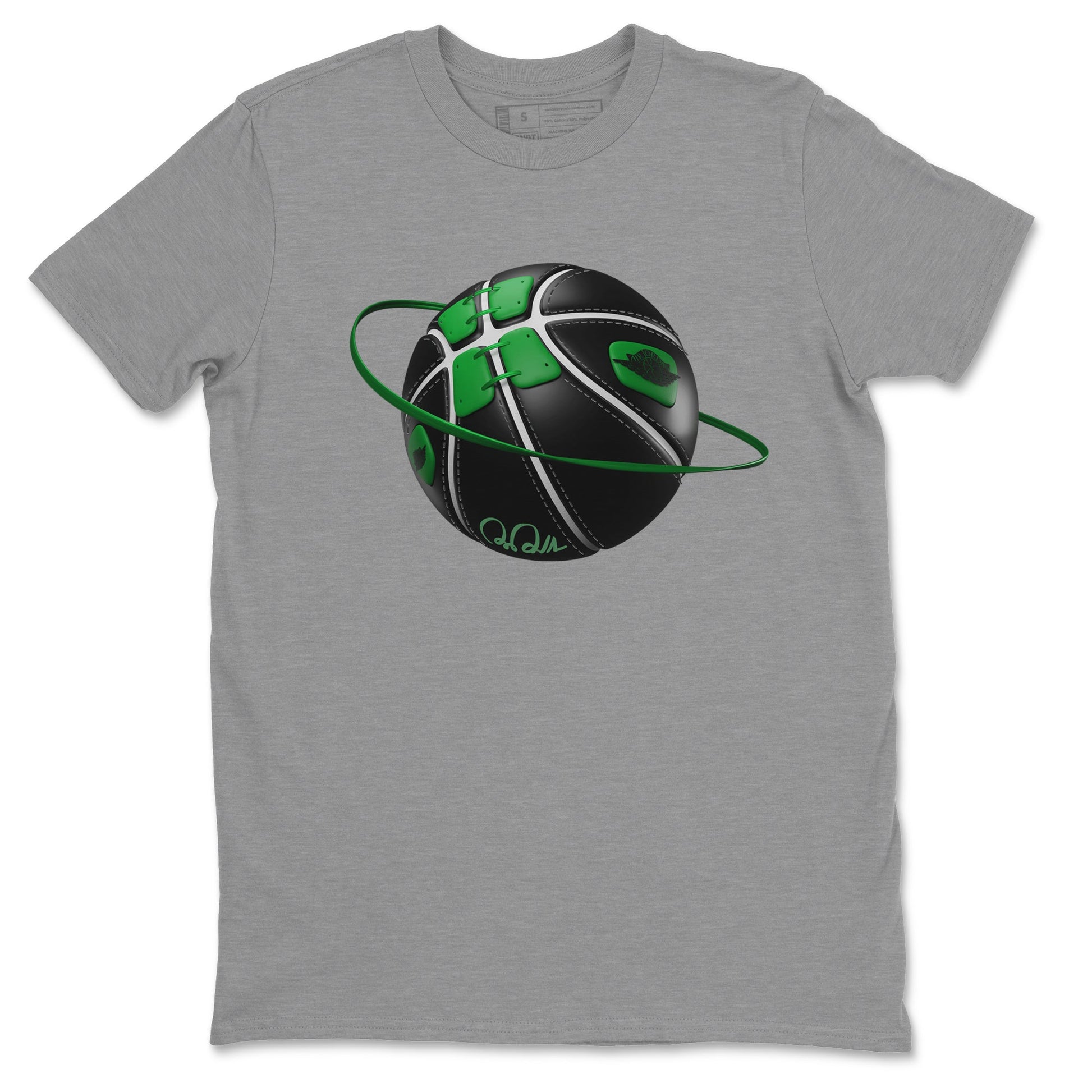 Air Jordan 1 Celtics Sneaker Match Tees Basketball Planet Sneaker Tees AJ1 High OG Lucky Green Sneaker Release Tees Unisex Shirts Heather Grey 2