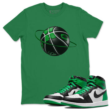 Air Jordan 1 Celtics Sneaker Match Tees Basketball Planet Sneaker Tees AJ1 High OG Lucky Green Sneaker Release Tees Unisex Shirts Kelly Green 1