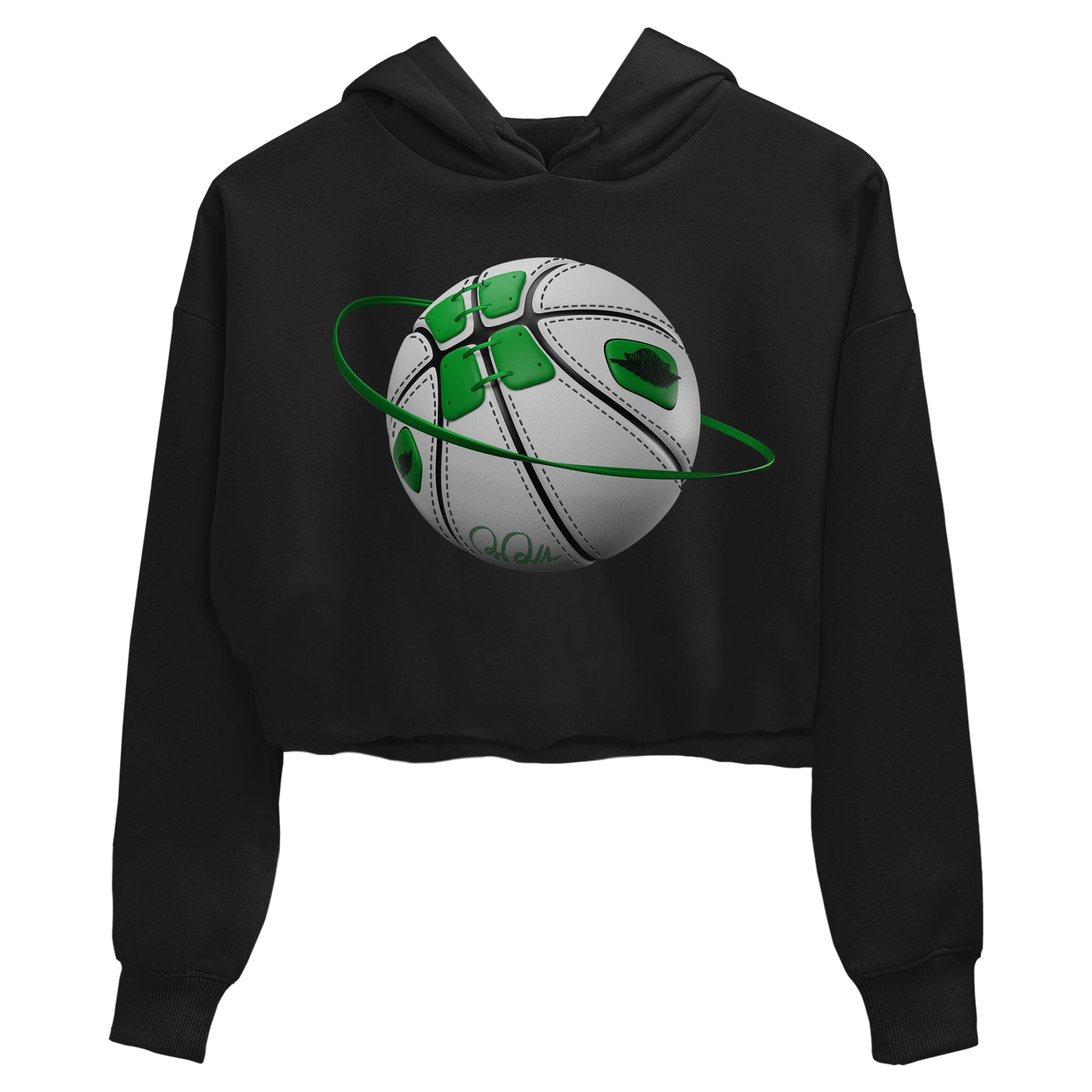 Air Jordan 1 Celtics Sneaker Match Tees Basketball Planet Sneaker Tees AJ1 High OG Lucky Green Sneaker Release Tees Women's Shirts Black 2
