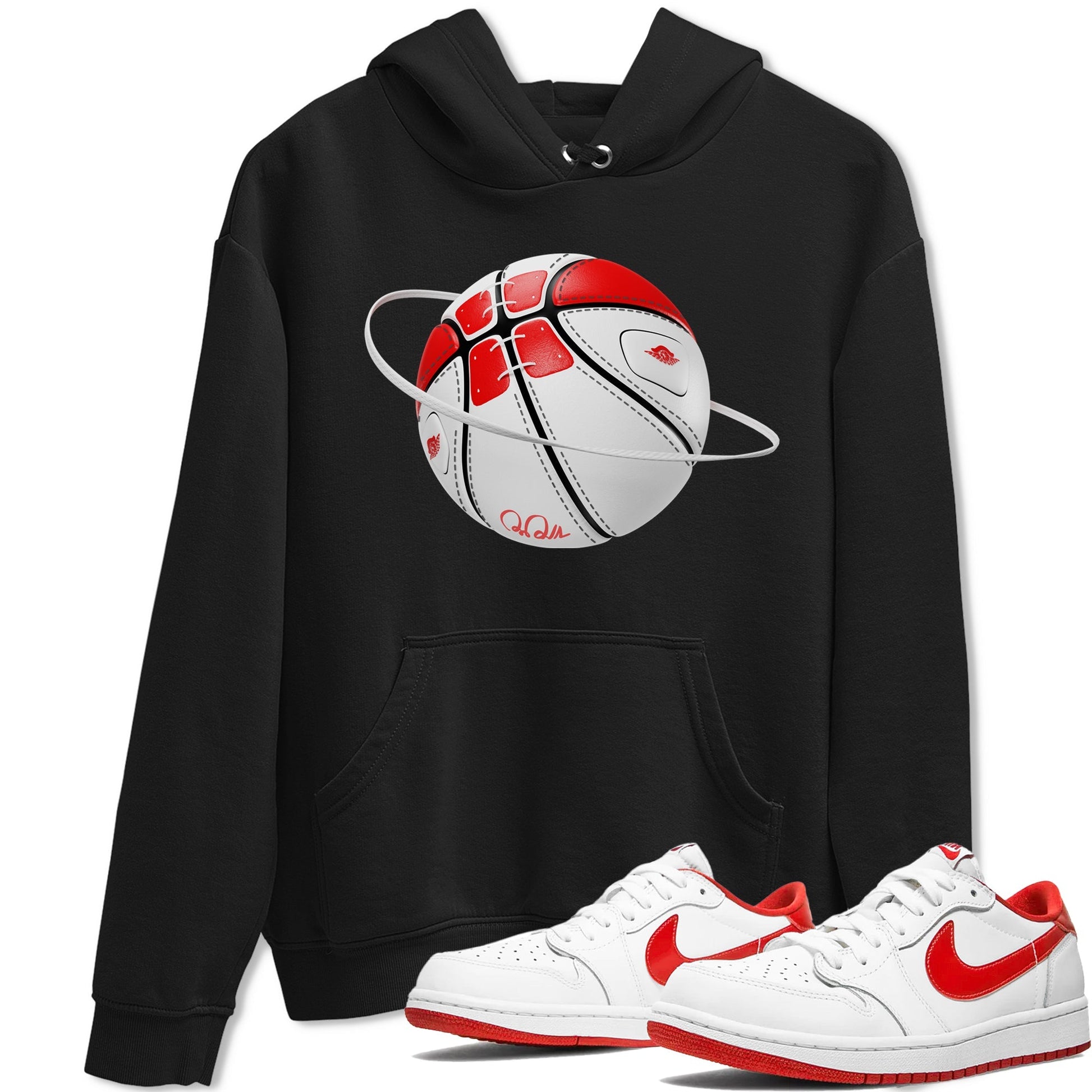 Jordan 1 Low University Red shirt to match jordans Basketball Planet sneakertees AJ1 Low University Red SNRT Sneaker Release Tees Unisex Black 1 T-Shirt