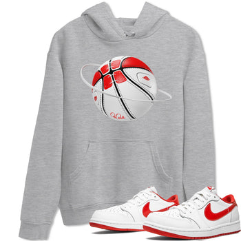 Jordan 1 Low University Red shirt to match jordans Basketball Planet sneakertees AJ1 Low University Red SNRT Sneaker Release Tees Unisex Heather Grey 1 T-Shirt