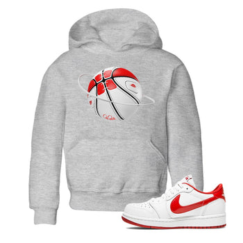 Jordan 1 Low University Red shirt to match jordans Basketball Planet sneakertees AJ1 Low University Red SNRT Sneaker Release Tees Baby Toddler Heather Grey 1 T-Shirt