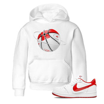 Jordan 1 Low University Red shirt to match jordans Basketball Planet sneakertees AJ1 Low University Red SNRT Sneaker Release Tees Baby Toddler White 1 T-Shirt