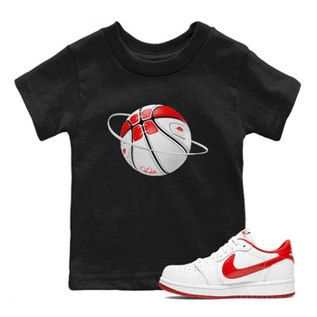 Jordan 1 Low University Red shirt to match jordans Basketball Planet sneakertees AJ1 Low University Red SNRT Sneaker Release Tees Baby Toddler Black 1 T-Shirt