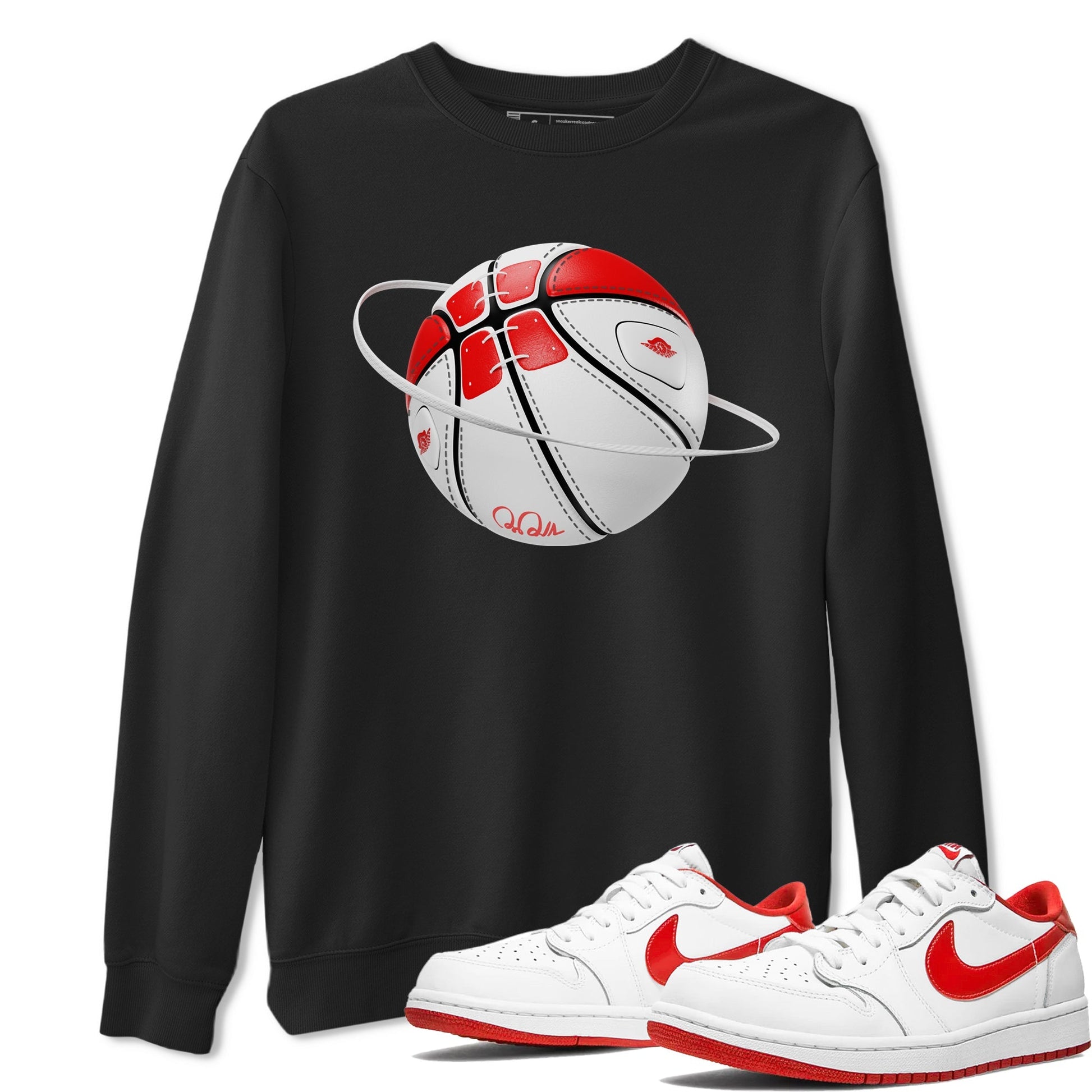 Jordan 1 Low University Red shirt to match jordans Basketball Planet sneakertees AJ1 Low University Red SNRT Sneaker Release Tees Unisex Black 1 T-Shirt