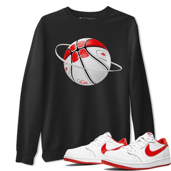 Jordan 1 Low University Red shirt to match jordans Basketball Planet sneakertees AJ1 Low University Red SNRT Sneaker Release Tees Unisex Black 1 T-Shirt