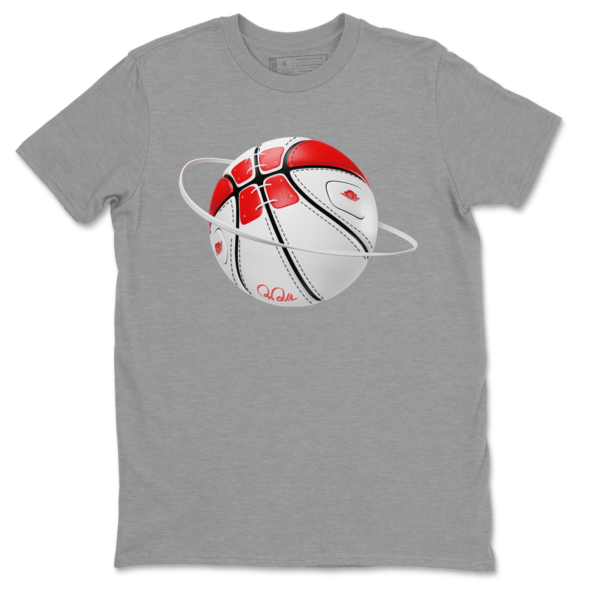 Jordan 1 Low University Red shirt to match jordans Basketball Planet sneakertees AJ1 Low University Red SNRT Sneaker Release Tees Unisex Heather Grey 2 T-Shirt