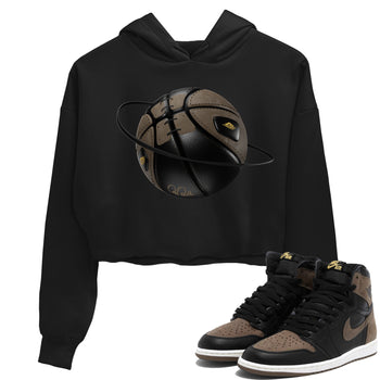 Air Jordan 1 Palomino shirt to match jordans Basketball Planet sneaker tees AJ1 High Palomino SNRT Sneaker Release Tees Black 1 Crop T-Shirt