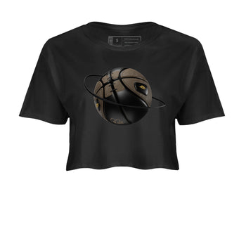 Air Jordan 1 Palomino shirt to match jordans Basketball Planet sneaker tees AJ1 High Palomino SNRT Sneaker Release Tees Black 2 Crop T-Shirt