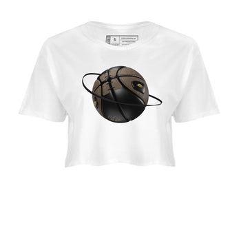 Air Jordan 1 Palomino shirt to match jordans Basketball Planet sneaker tees AJ1 High Palomino SNRT Sneaker Release Tees White 2 Crop T-Shirt