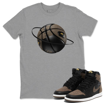 Air Jordan 1 Palomino shirt to match jordans Basketball Planet sneaker tees AJ1 High Palomino SNRT Sneaker Release Tees Unisex Heather Grey 1 T-Shirt