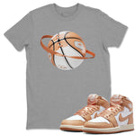 Air Jordan 1 Praline shirt to match jordans Basketball Planet sneaker tees AJ1Praline SNRT Sneaker Release Tees Unisex Heather Grey 1 T-Shirt
