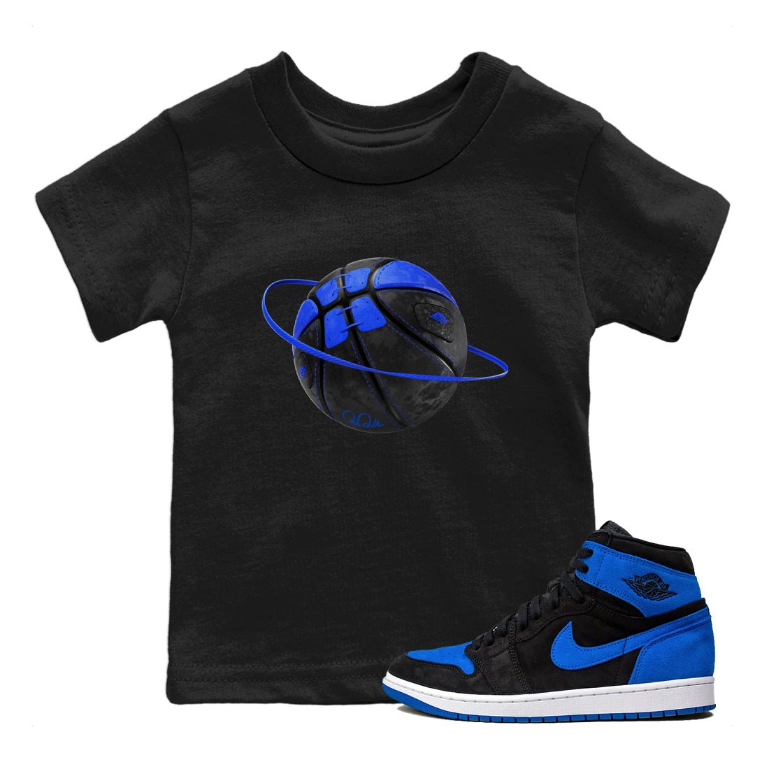 Air Jordan 1 Royal Reimagined shirt to match jordans Basketball Planet sneaker tees AJ1 OG HIGH Royal Reimagined SNRT Sneaker Release Tees Baby Toddler Black 1 T-Shirt