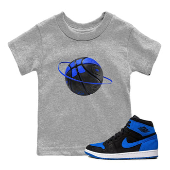 Air Jordan 1 Royal Reimagined shirt to match jordans Basketball Planet sneaker tees AJ1 OG HIGH Royal Reimagined SNRT Sneaker Release Tees Baby Toddler Heather Grey 1 T-Shirt