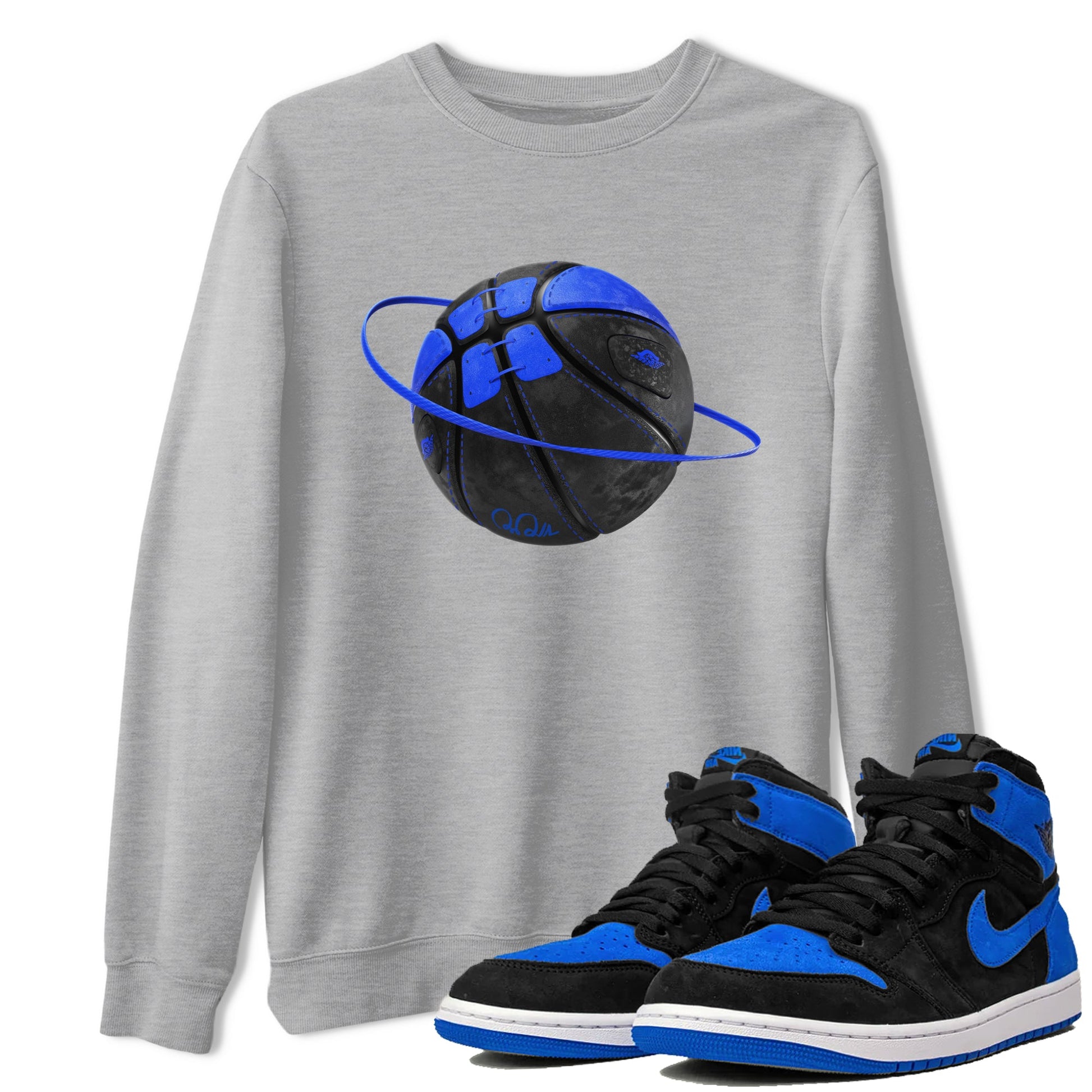 Air Jordan 1 Royal Reimagined shirt to match jordans Basketball Planet sneaker tees AJ1 OG HIGH Royal Reimagined SNRT Sneaker Release Tees Unisex Heather Grey 1 T-Shirt
