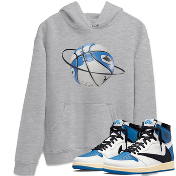 Air Jordan 1 Travis Scott Fragment Sneaker Match Tees Basketball Planet Sneaker Tees AJ1 OG High Travis Scott Fragment Sneaker Release Tees Unisex Shirts Heather Grey 1