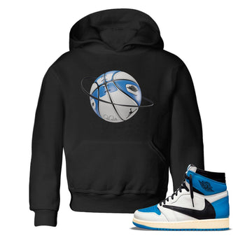 Air Jordan 1 Travis Scott Fragment Sneaker Match Tees Basketball Planet Sneaker Tees AJ1 OG High Travis Scott Fragment Sneaker Release Tees Kids Shirts Black 1