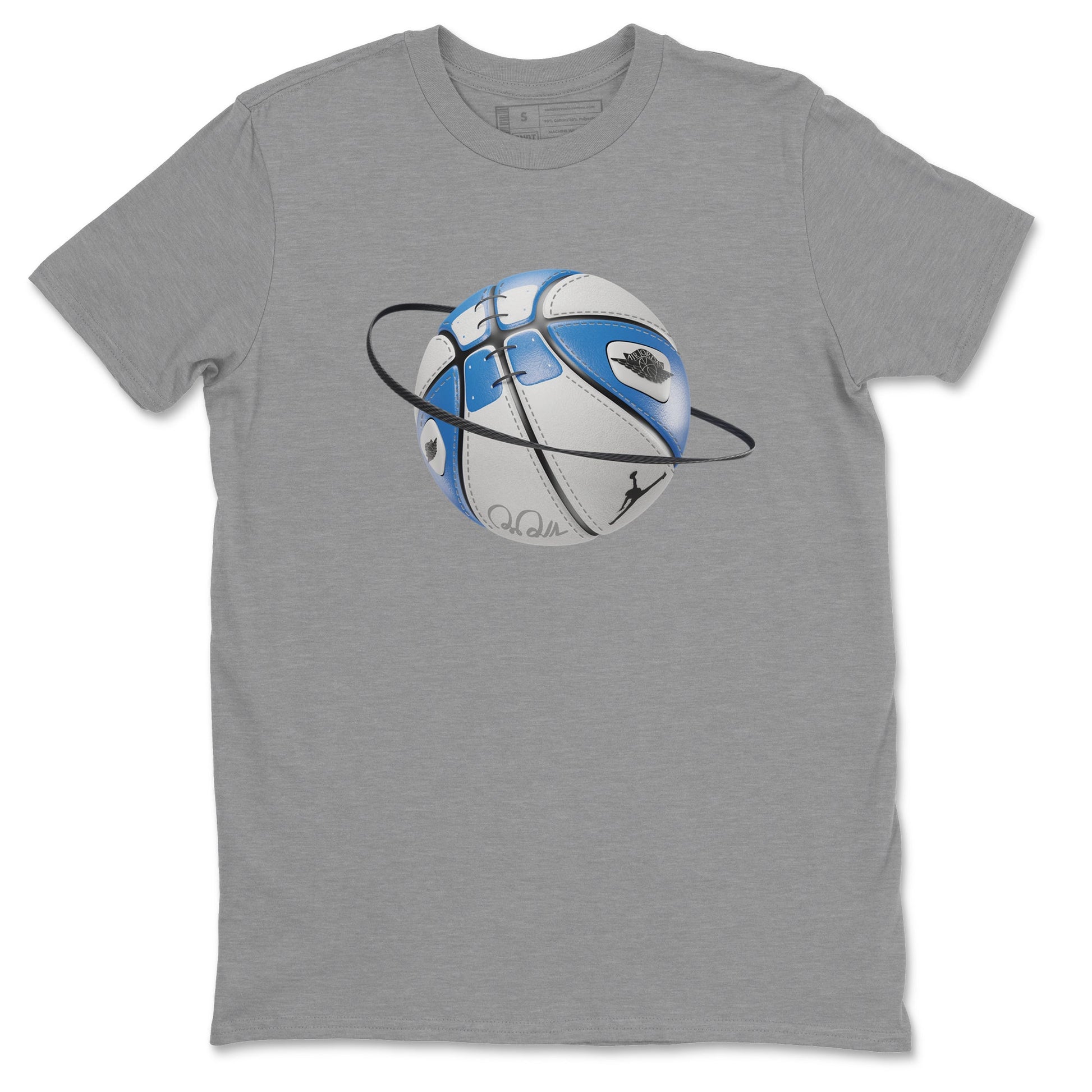 Air Jordan 1 Travis Scott Fragment Sneaker Match Tees Basketball Planet Sneaker Tees AJ1 OG High Travis Scott Fragment Sneaker Release Tees Unisex Shirts Heather Grey 2