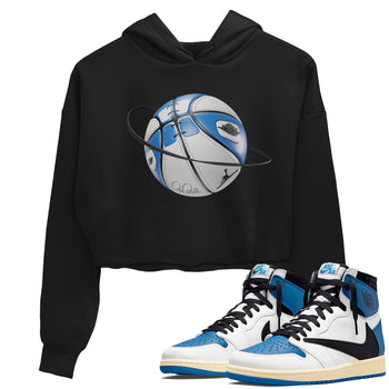 Air Jordan 1 Travis Scott Fragment Sneaker Match Tees Basketball Planet Sneaker Tees AJ1 OG High Travis Scott Fragment Sneaker Release Tees Women's Shirts Black 1