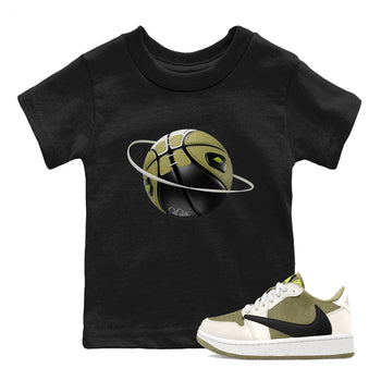 Air Jordan 1 Travis Scott Golf shirt to match jordans Basketball Planet sneaker tees AJ1 lowTravis Scott Golf SNRT Sneaker Release Tees Baby Toddler Black 1 T-Shirt