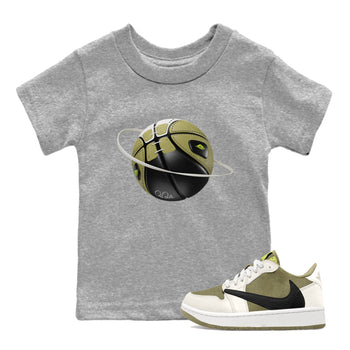 Air Jordan 1 Travis Scott Golf shirt to match jordans Basketball Planet sneaker tees AJ1 lowTravis Scott Golf SNRT Sneaker Release Tees Baby Toddler Heather Grey 1 T-Shirt