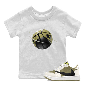 Air Jordan 1 Travis Scott Golf shirt to match jordans Basketball Planet sneaker tees AJ1 lowTravis Scott Golf SNRT Sneaker Release Tees Baby Toddler White 1 T-Shirt